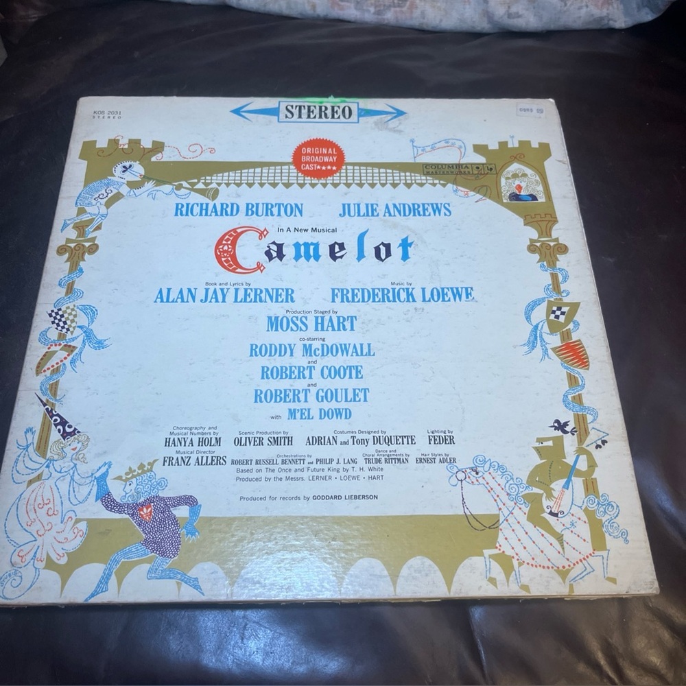 Columbia Camelot Vinyl Record with Blue and Red Accents